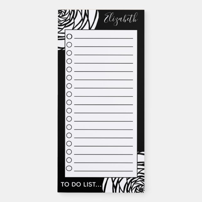 To Do List Abstract Mandala Elegant Modern Magnetic Notepad (Front)