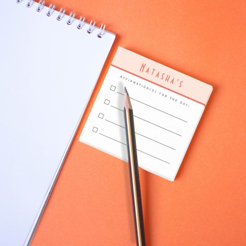 To Do List Affirmation Checklist Orange Border Post_it Notes