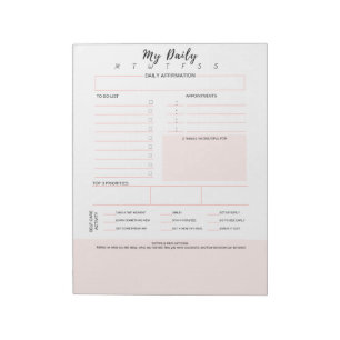 To Do List, Affirmation Checklist   Self Care  Notepad