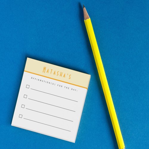 To Do List Affirmation Checklist Yellow Border Post_it Notes