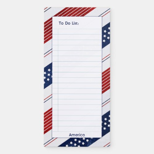 To Do List American Diagonal Stars  Stripes Magnetic Notepad