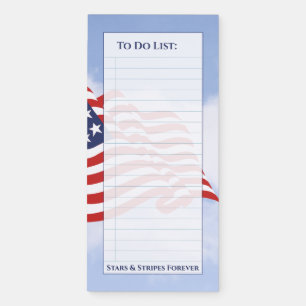 To Do List: American Flag Stars & Stripes Forever Magnetic Notepad