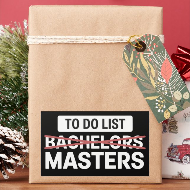 To Do List Bachelors Masters Degree College Grade Rectangular Sticker (Holiday)