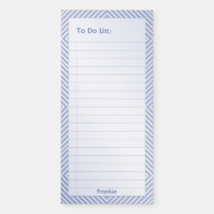 To Do List:  Blue and White  Geometric Triangles Magnetic Notepad