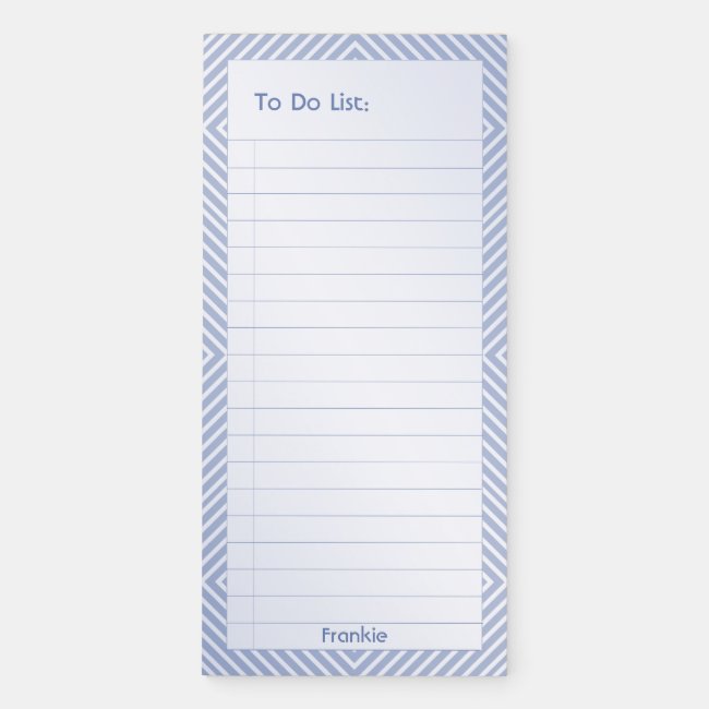 To Do List:  Blue and White  Geometric Triangles Magnetic Notepad