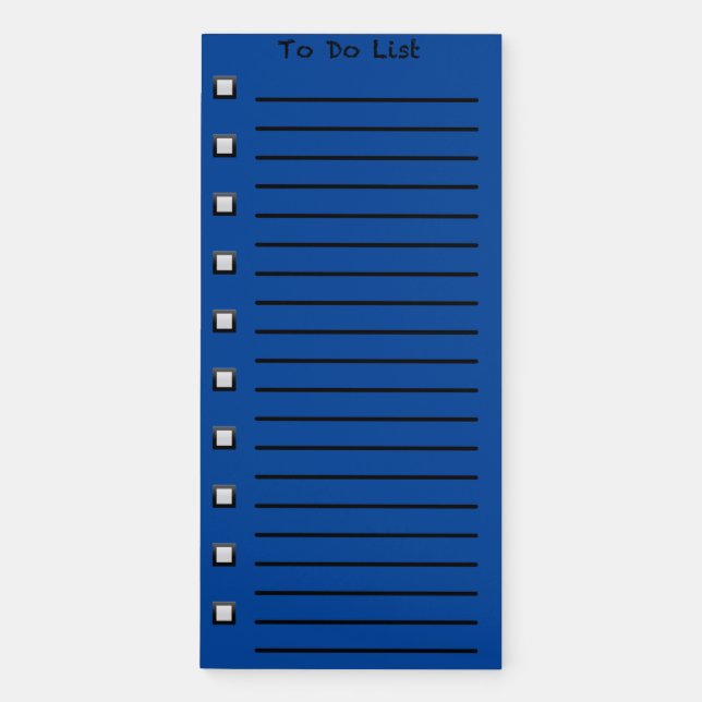 To Do List Blue Magnetic Notepad (Front)