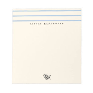 To Do List Blue Stripe Minimalist Flower Notepad