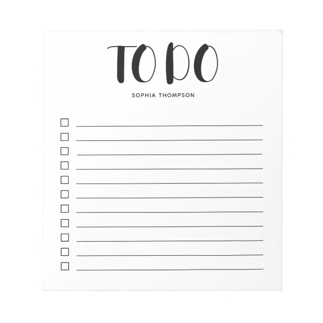 To Do List Bold Script Notepad (Front)