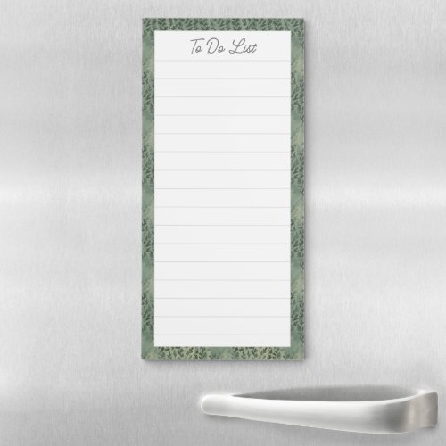 To Do List Botanical Green Leaves Lined Fridge Magnetic Notepad