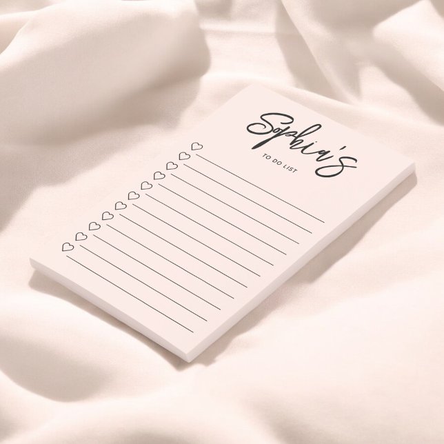 To Do List Brush Script Hearts Blush Pink Notes (Creator Uploaded)