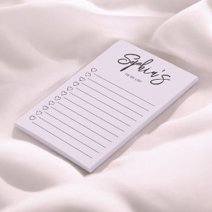 To Do List Brush Script Hearts Purple Post-it Notes