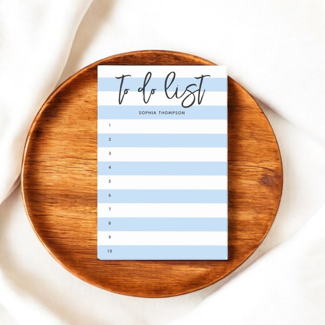To Do List Brush Script Stripes Blue Notes (Creator Uploaded)