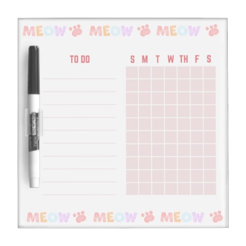 To Do List  Cat Chore Chart Dry Erase Board