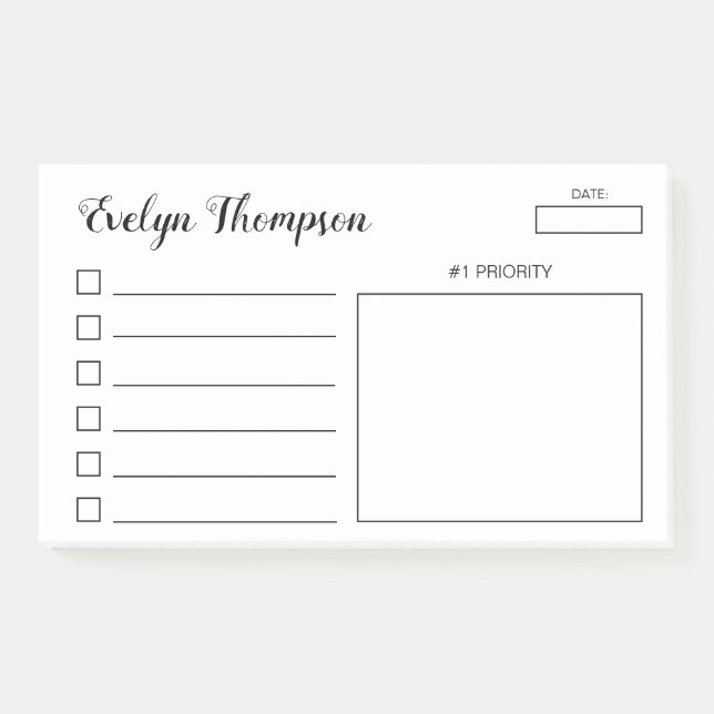 To Do List Check Box Post-it Notes (Front)