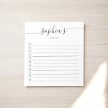 To Do List Chic Script Notepad<br><div class="desc">Simple To Do List with your name and chic script.</div>