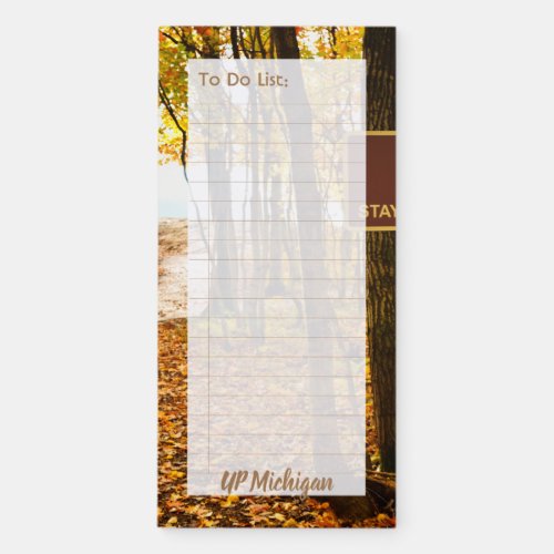 To Do List _ Cliff Warning Sign U P Michigan Photo Magnetic Notepad