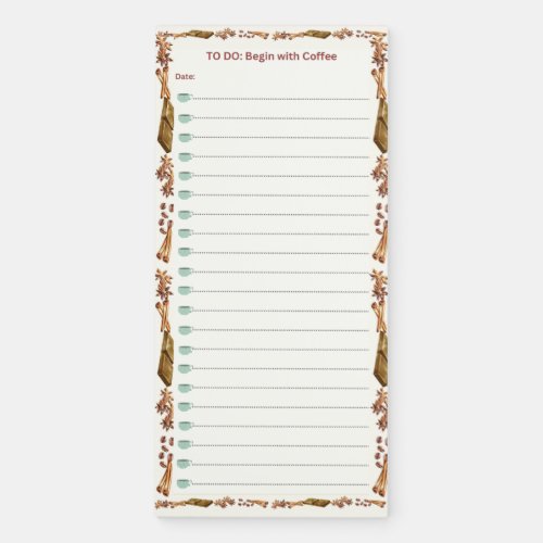 TO DO LIST Coffee Motif Magnetic Notepad