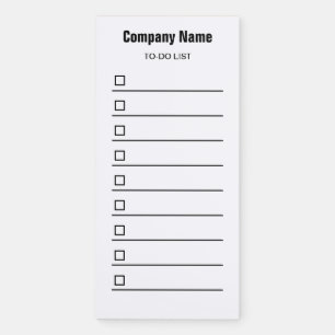 To Do List Company Name Template Magnetic Notepad