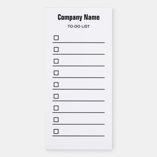 To Do List Company Name Template Magnetic Notepad (Front)