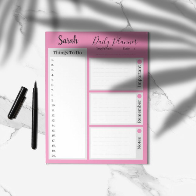 To do list daily planner pink minimalist notepad (Creator Uploaded)