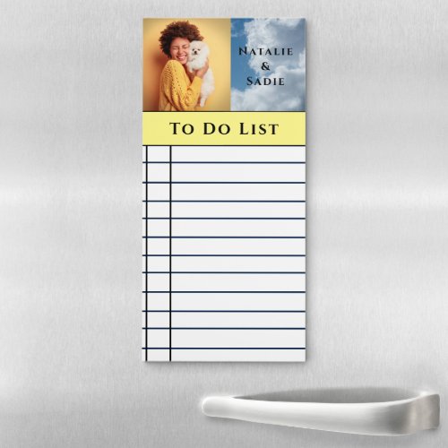 To Do List Dog Pet Puppy Photo Personalize  Magnetic Notepad