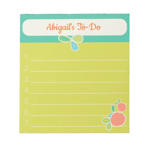 To_Do List Doodled Flower Notepad