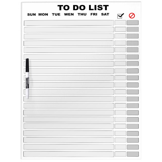 To Do List dry erase board (Front)