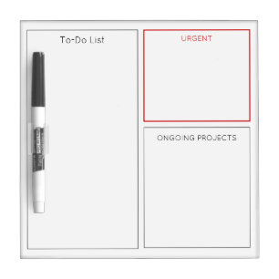 To-Do List Dry Erase White Board & Custom Sections