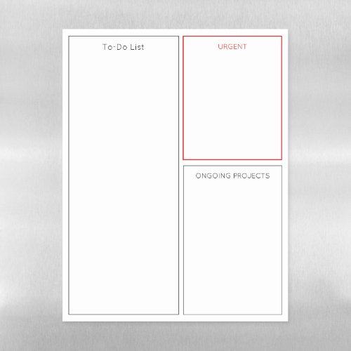 To_Do List Dry Erase White Board  Custom Sections