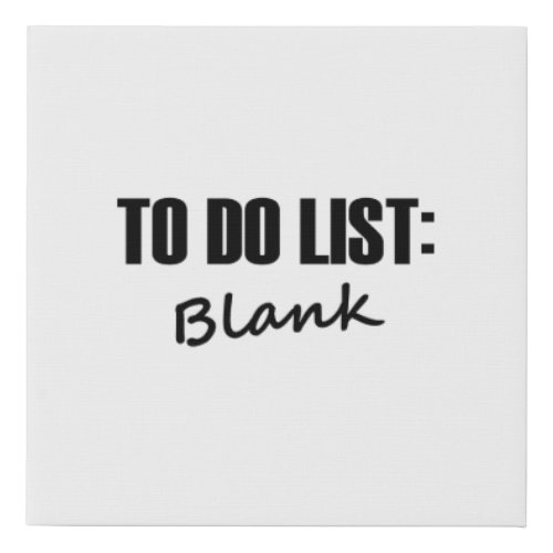 To Do List Faux Canvas Print