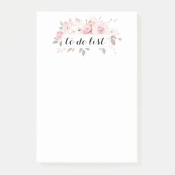 To Do List Floral 4" X 6" Post-it Notes by online_store at Zazzle