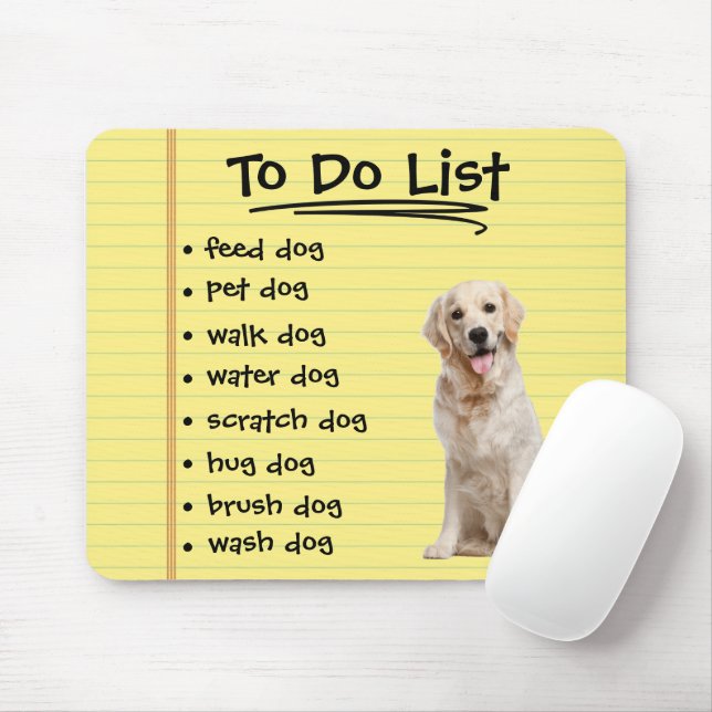 To Do List For Dog  Mouse Pad (With Mouse)