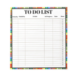 To Do List for Organizing Home Work School Stripes Notepad