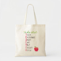 To Do List for Teachers Apple Typography Tote Bag