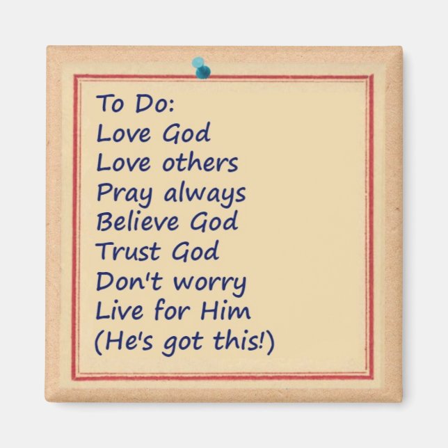 To Do List for Today Magnet (Front)