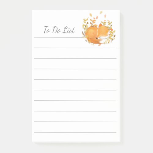 To Do List Fox Personalized Post_it Notes