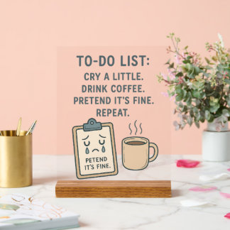 To-Do List Funny Acrylic Sign for Office or Home