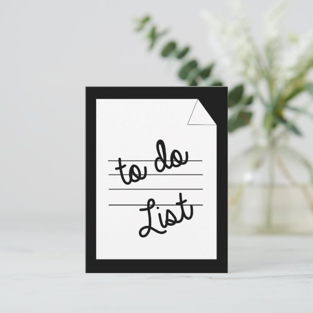 To do list funny reminder postcard (Standing Front)