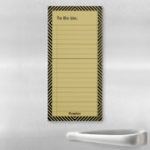 To Do List Gold/Black Geometric Squares Pattern Magnetic Notepad | Zazzle
