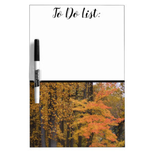 To Do List Golden Yellow Orange Fall Leaves Dry Erase Board