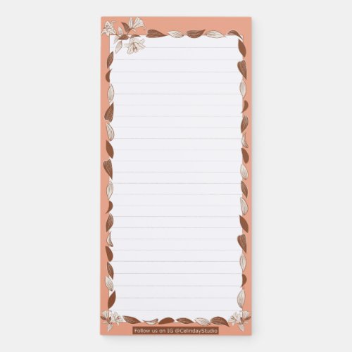 To_Do List Grocery List Floral All_in_One Magnetic Notepad