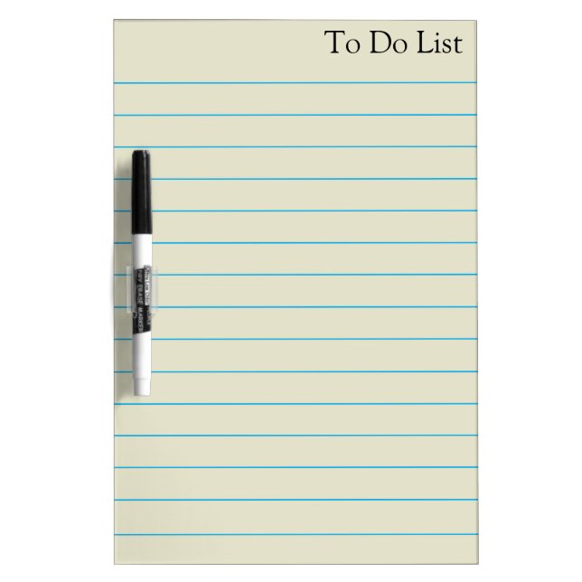 To do List Grocery Stripes Blue Lines Whiteboard (Front)