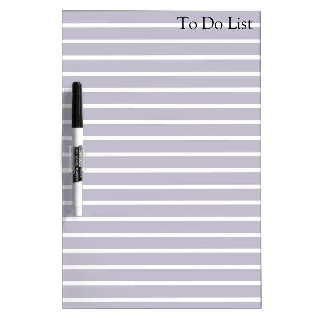 To do List Grocery Stripes Grey Whiteboard (Front)