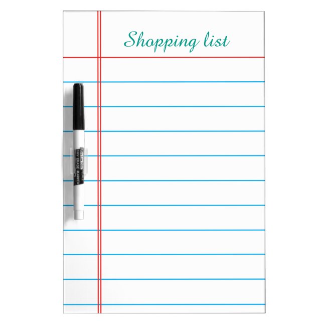 To do List Grocery Stripes Lines Whiteboard (Front)
