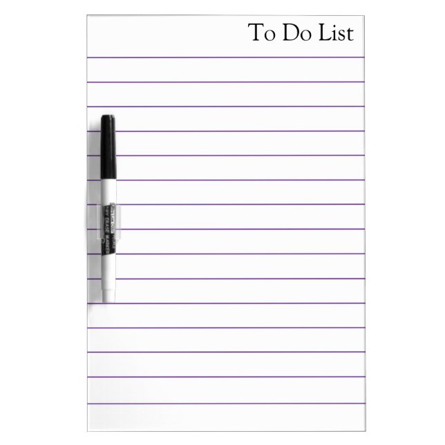 To do List Grocery Stripes Violet Whiteboard (Front)