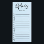 To Do List Hearts Brush Script Blue Magnetic Notepad<br><div class="desc">Simple To Do List features name in brush script.</div>