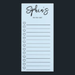 To Do List Hearts Brush Script Blue Magnetic Notepad<br><div class="desc">Simple To Do List features name in brush script.</div>