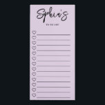 To Do List Hearts Brush Script Purple Magnetic Notepad<br><div class="desc">Simple To Do List features name in brush script.</div>