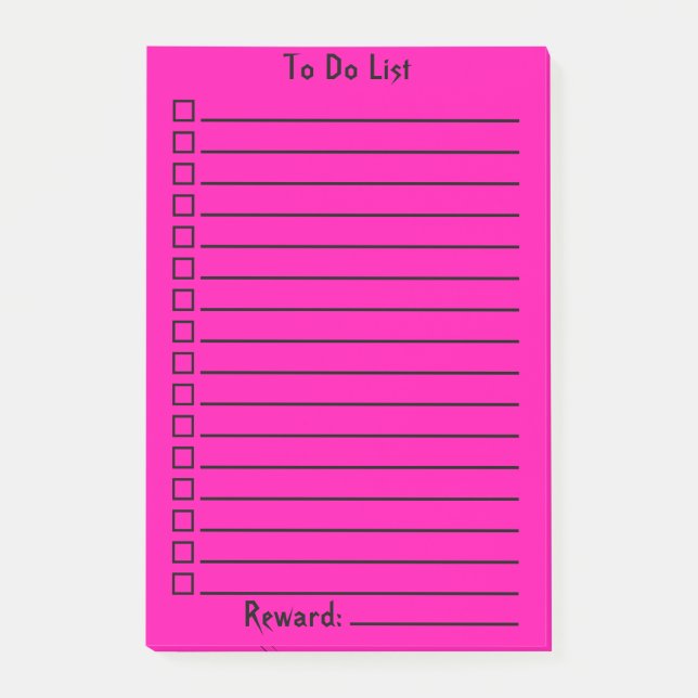 To Do List | Intense Pink Post-it Notes (Front)