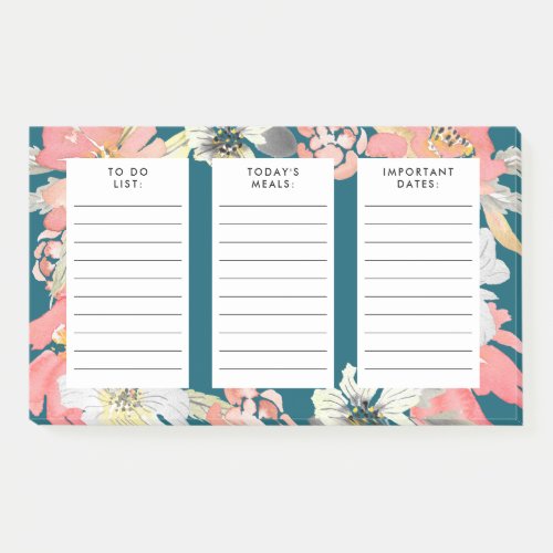 to do list meal plan important dates watercolor post_it notes